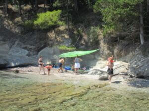 Badestrand beim Park Mon Repos auf Korfu