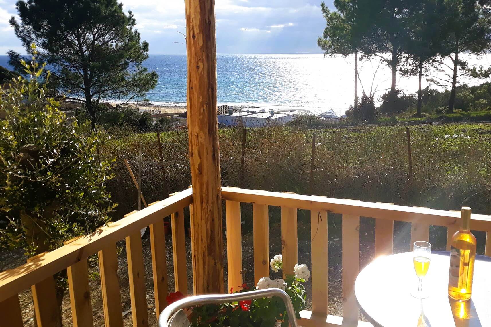 Ausblick vom Balkon im Erdgeschoss