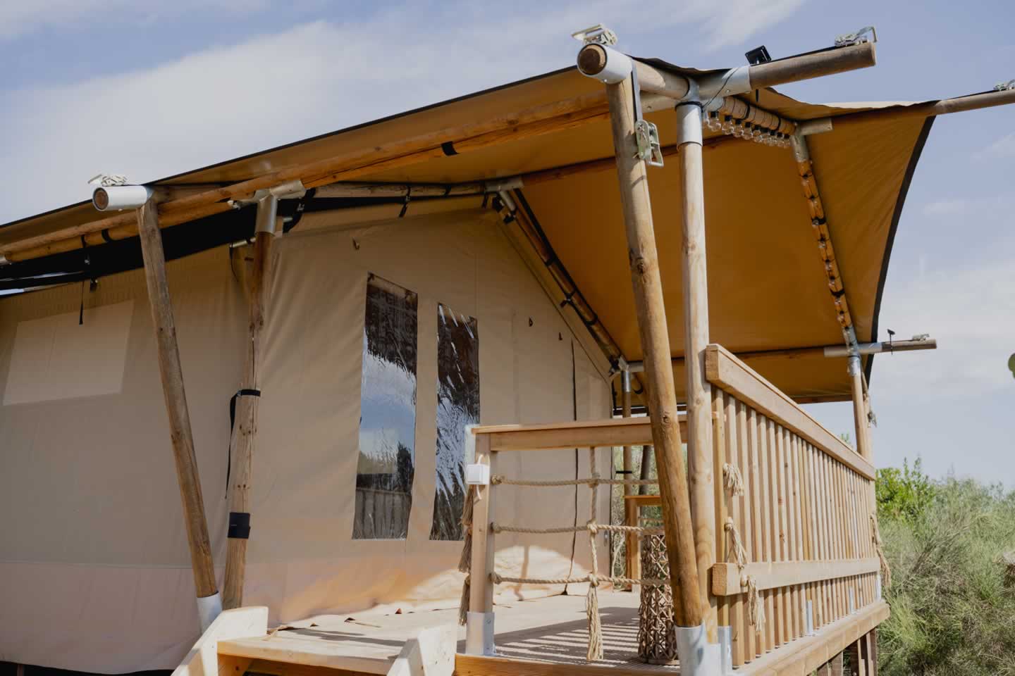 Glampingzelt Auenansicht