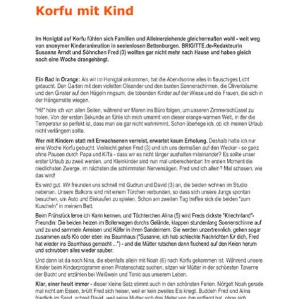 Im Honigtal auf Korfu - Familienurlaub Griechenland