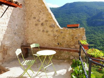 wandern mit esel terrasse in fontecchio