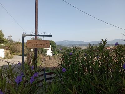 Schild FoRest auf Korfu Trail