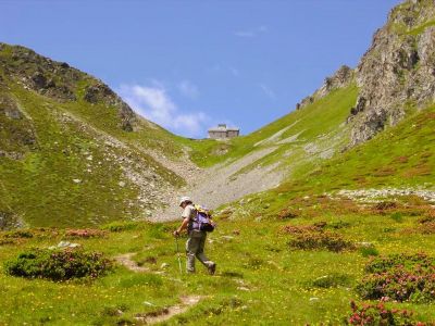 Wandern auf dem historischen Bergpfad zum Ospizio Sottile