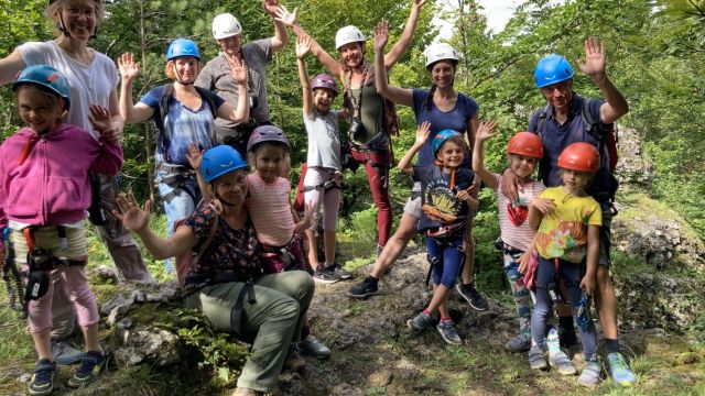 Familien mit Kindern aktiv im frnkischen Dorf Eschenbach