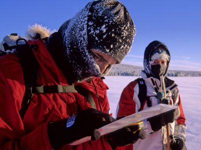 Navigation bei der Skitour (Foto: Sandra Peter und Jochen Oetinger)