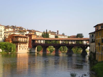 Ponte degli Alpini bei Bassano Grappa bei Etappenwanderung in Venetien