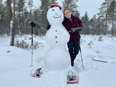 Schneemann Kreativitt Winterurlaub Familienreise Schweden