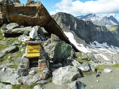 der Pass Colle Salza (2.882 m) - höchster Punkt der gesamten Wanderung