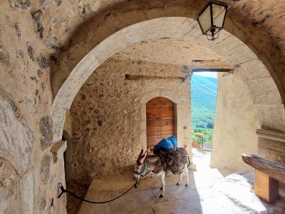 abruzzen fontecchio esel pause 