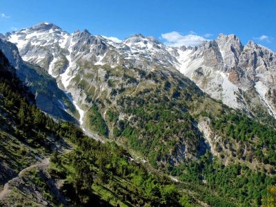 Bergblick Albanien Schnee Wandern