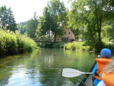 Mit dem Kanu auf der Pegnitz in Franken mit Familien