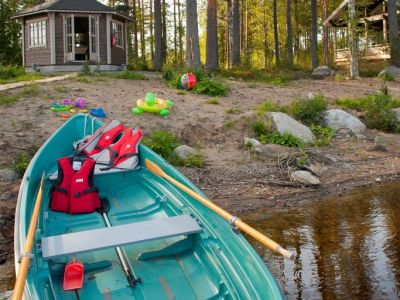 Boot am See Lajunlahti fr Familienurlaub