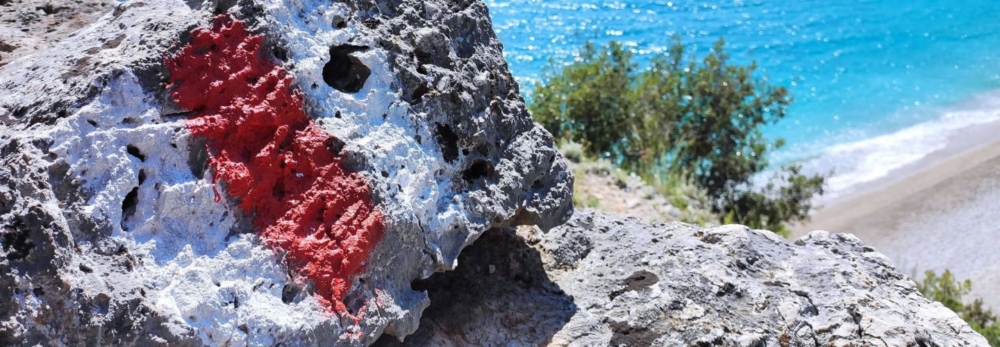 Wanderurlaub Albanien Kste Markierung Weg