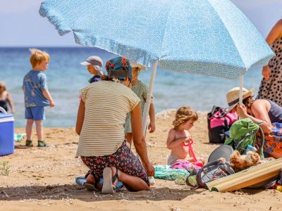 Badeausflug am Strand nach Mathraki