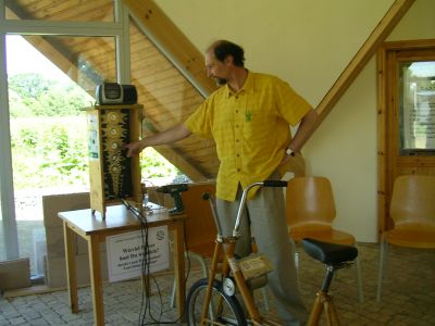 Energiefahrrad im Powerpark Artefact in Glcksburg