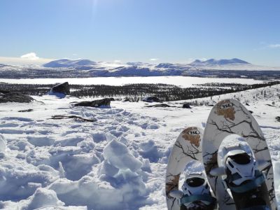 Schneeschuh Schneelandschaft Winterurlaub Familienreise Schweden