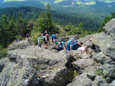 Klettern Kraxeln Wandern bayerischer Wald Familien Camping